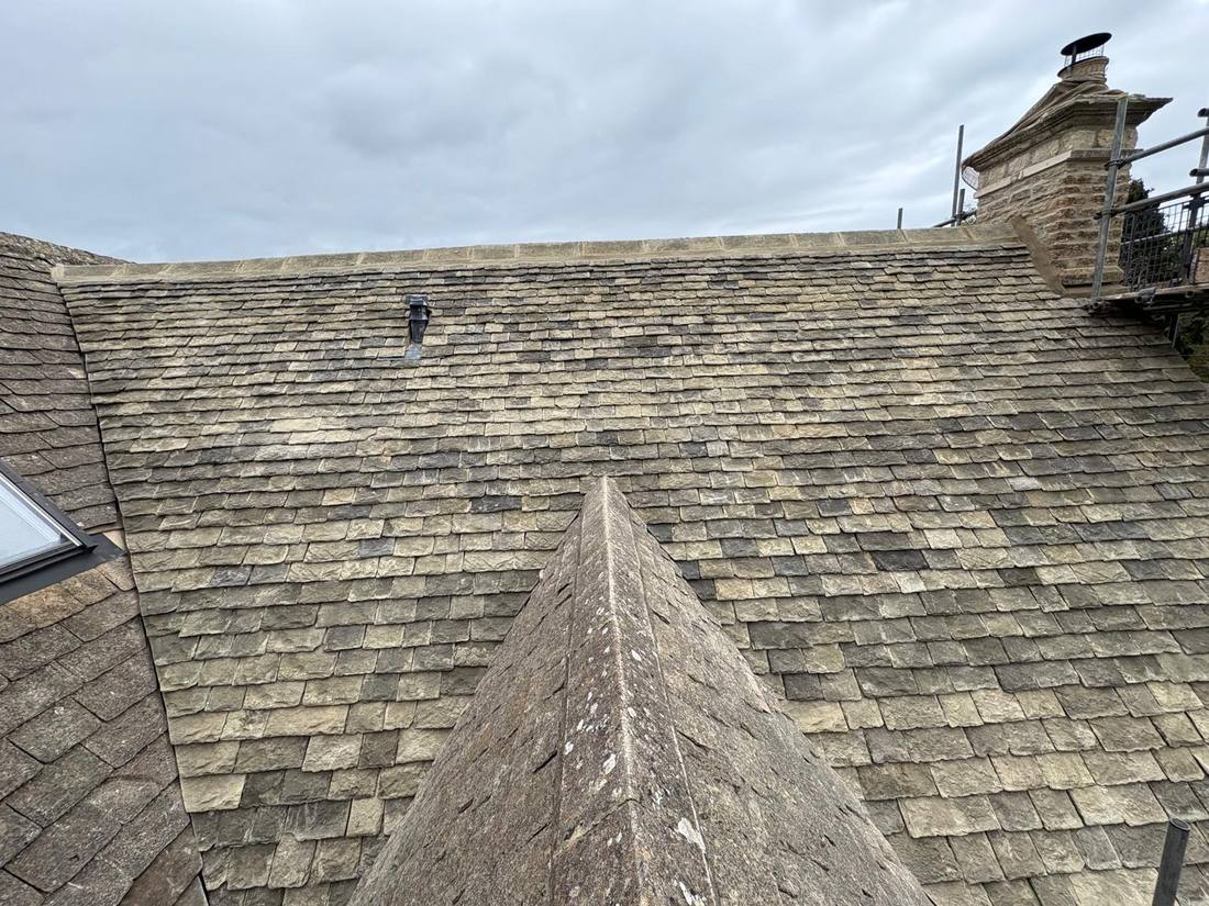 Completed Imitation Cotswold stone roof